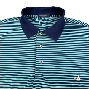 Southern Marsh Golf Polo Shirt Men's XL Blue Green Stripe Performance Stretch